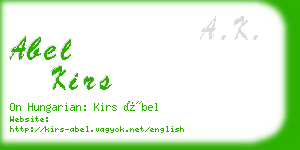 abel kirs business card